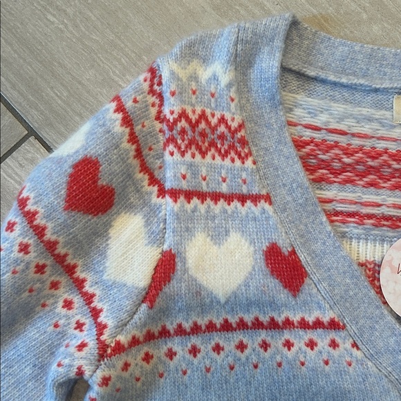 BNWT Jessica Simpson Button Down heart/valentines sweater/cardigan - Picture 4 of 7